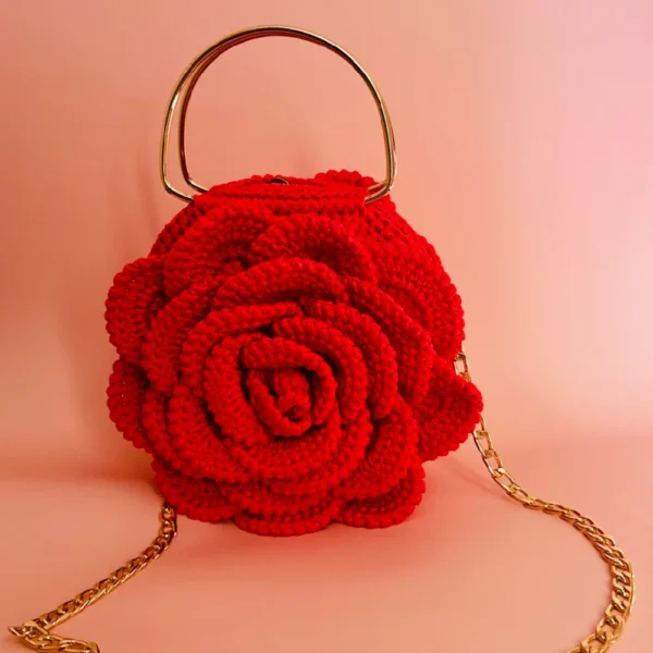 3D Rose Crochet Bag - Image 11