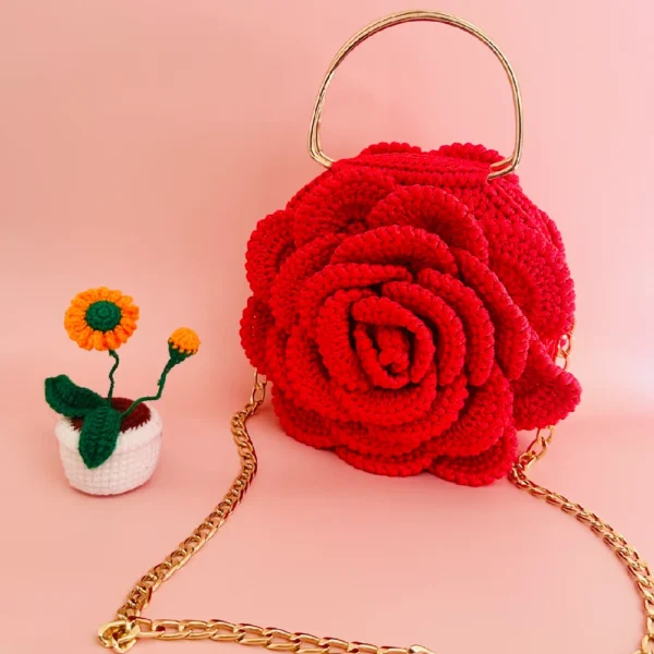 3D Rose Crochet Bag - Image 10