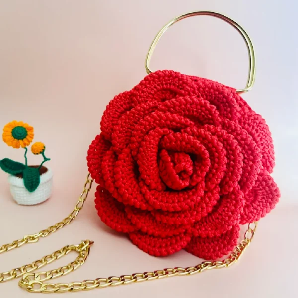3D Rose Crochet Bag - Image 8