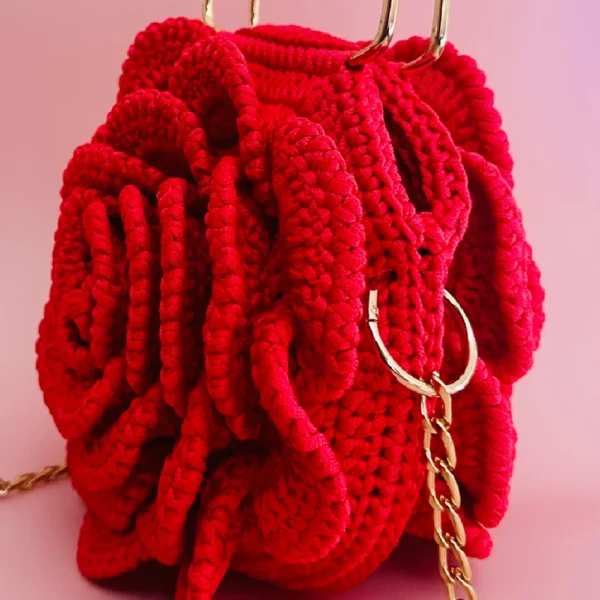 3D Rose Crochet Bag - Image 7