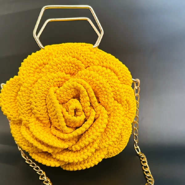 3D Rose Crochet Bag - Image 6
