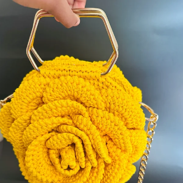 3D Rose Crochet Bag - Image 5