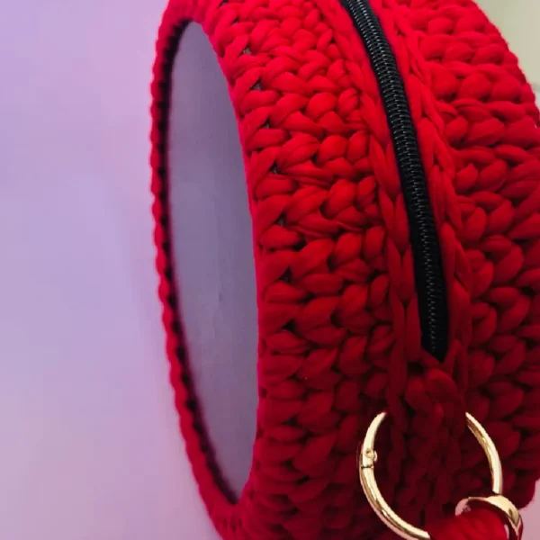 Handmade Wooden Painting Crochet Bag - Image 8