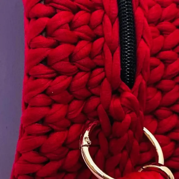 Handmade Wooden Painting Crochet Bag - Image 9