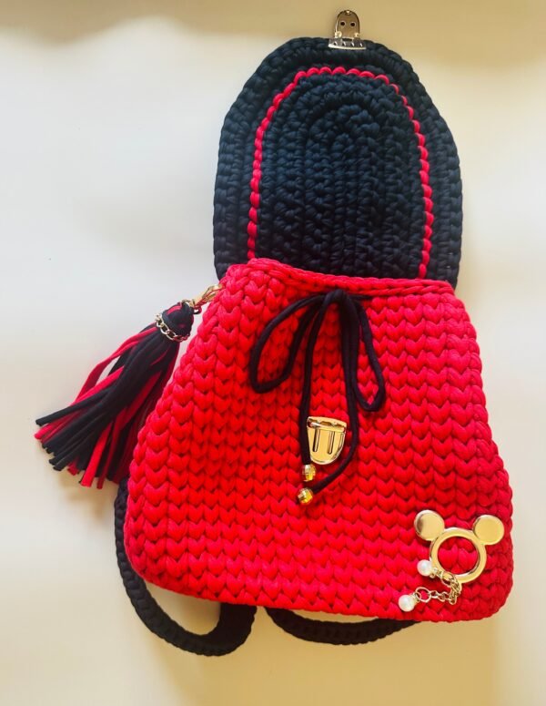 Handmade Backpack (Red) - Image 3