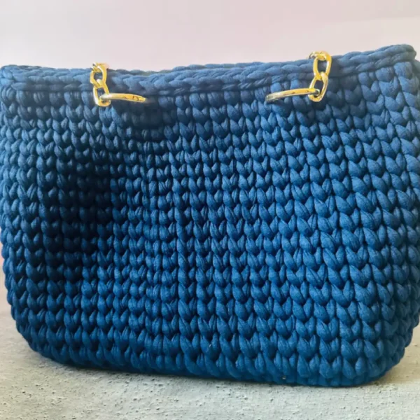 Handmade Crochet Handbag (Blue) - Image 3