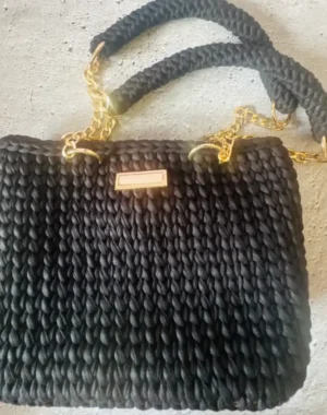 Handmade Crochet Handbag (Black)