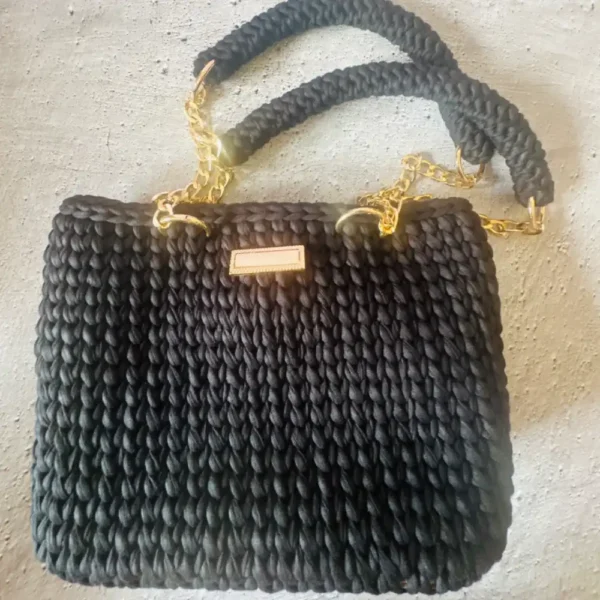 Handmade Crochet Handbag (Black)