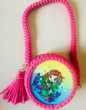 Kids hand painted wooden bags (Little Mermaid)
