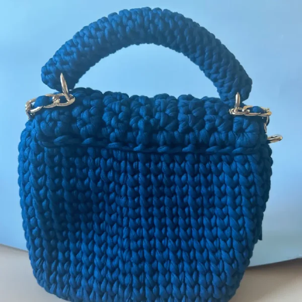 Luxury Box-Style Crochet Bag (Blue) - Image 3