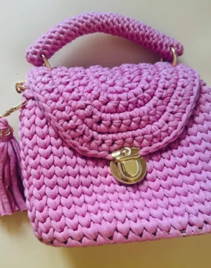 Luxury Box-Style Crochet Bag (Purple)