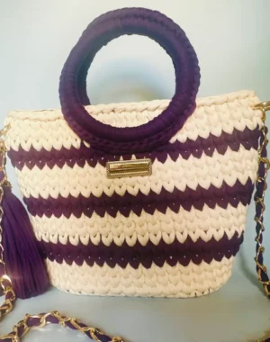 Round Handle Crochet Bag (Cream)