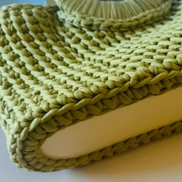 Wooden Round Handle Bag (Green) - Image 3