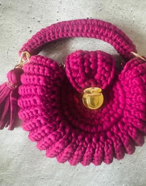 Oreo-Inspired Crochet Bag (Purple)