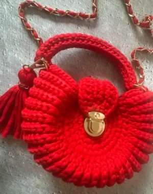 Oreo-Inspired Crochet Bag (Red)