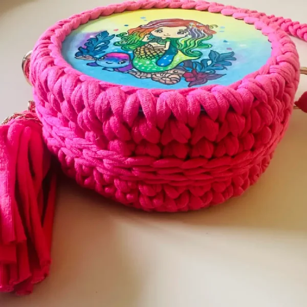Kids hand painted wooden bags (Little Mermaid) - Image 3