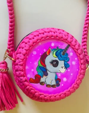 Kids hand painted wooden bags (Unicorn)